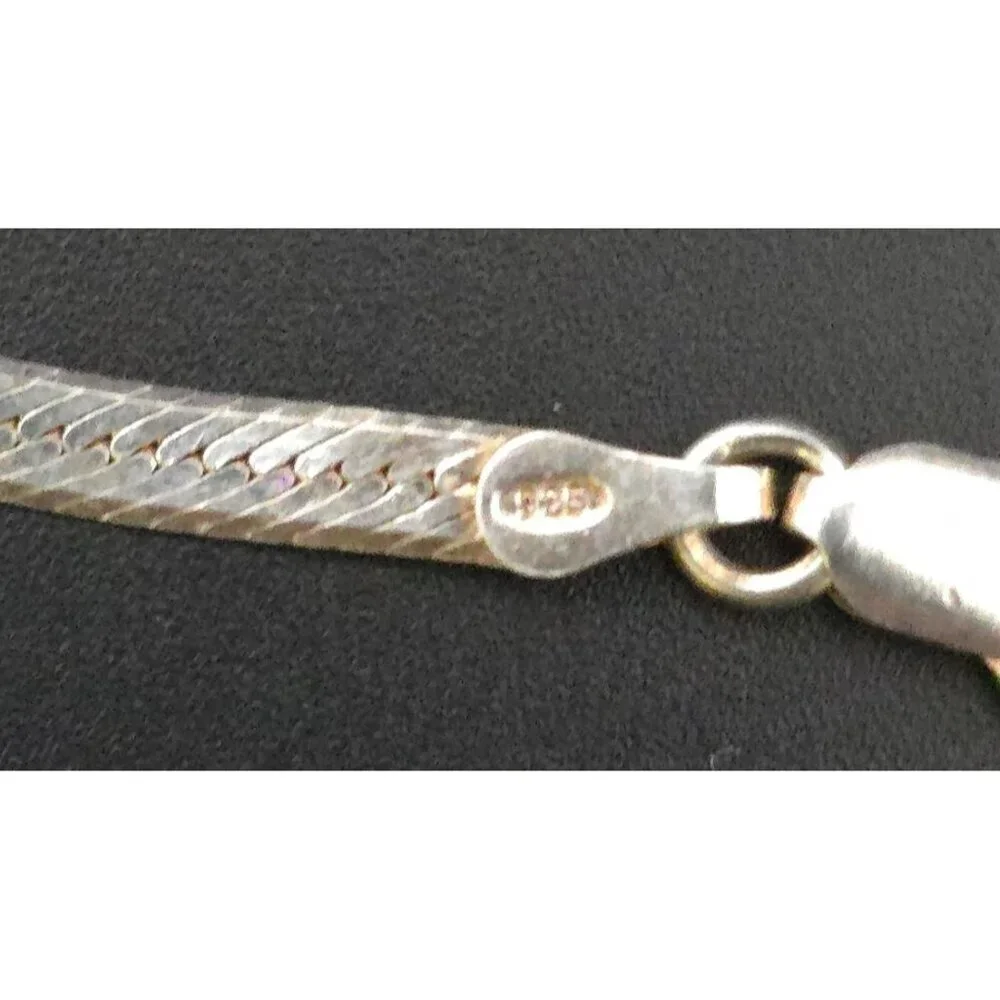 Vior 925 Sterling Silver Vntg Snake Chain Bracelet With Lobster Clasp Italy - Picture 8 of 10